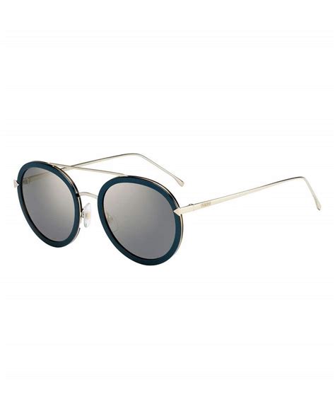 Fendi Trimmed Round Monochromatic Sunglasses, Black